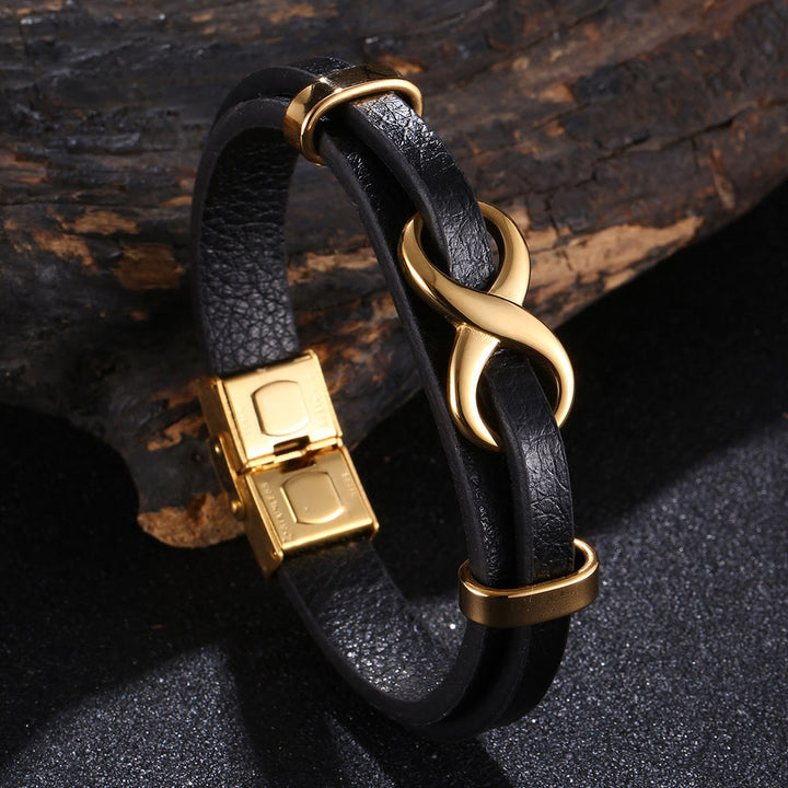 WorldNorse Glücksarmband mit der Zahl Acht - Schwarz & Gold - 20,5 cm - image 4