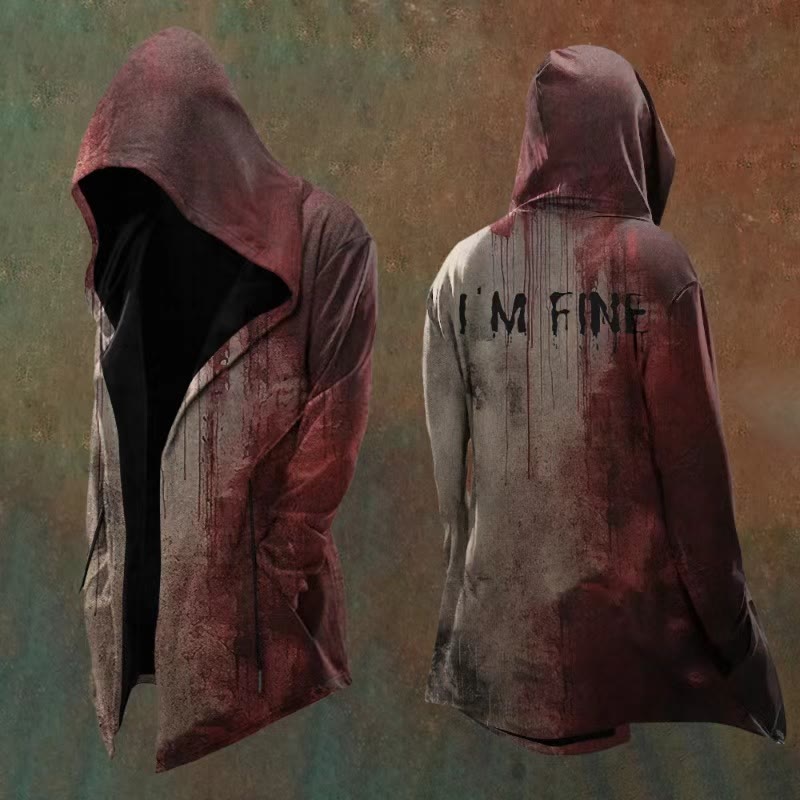 WorldNorse – Lässige Kapuzenjacke mit Aufdruck „I AM FINE“ - US/UK/AU48, EU58 (4XL) - image 1