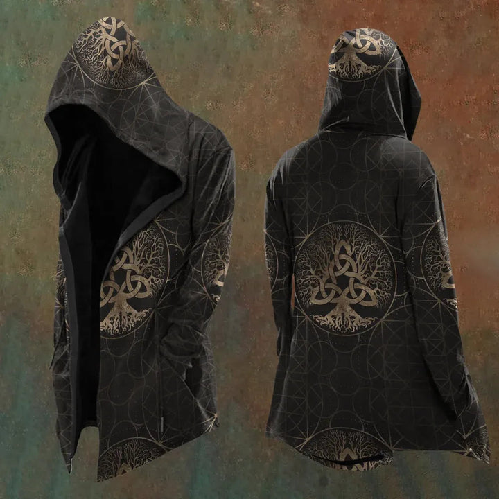 WorldNorse Wikinger Yggdrasil Triquetra Kapuzenjacke - US/UK/AU48, EU58 (4XL) - image 1