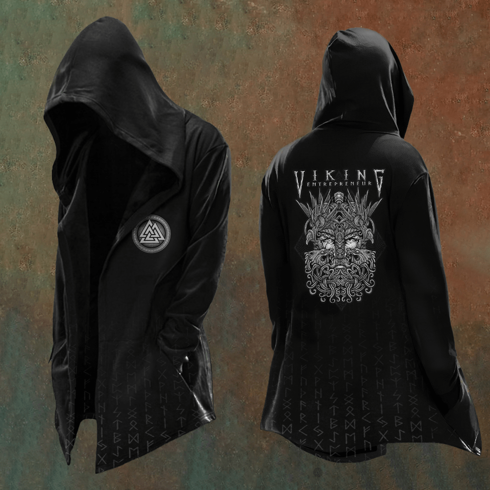WorldNorse Kapuzenjacke mit Wikinger-Krieger- Kapuzenjacke Valknut - US/UK/AU48, EU58 (4XL) - image 1