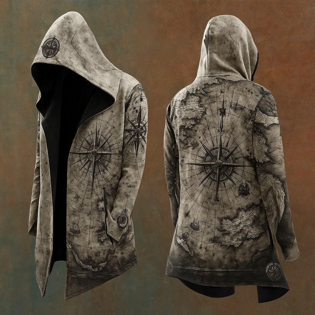 WorldNorse Kapuzenjacke mit Kompass-Totem aus der Wikinger-Mythologie - US/UK/AU48, EU58 (4XL) - image 1
