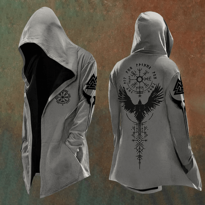 WorldNorse Raven Vegvisir Totem Kapuzenjacke - US/UK/AU48, EU58 (4XL) - image 1