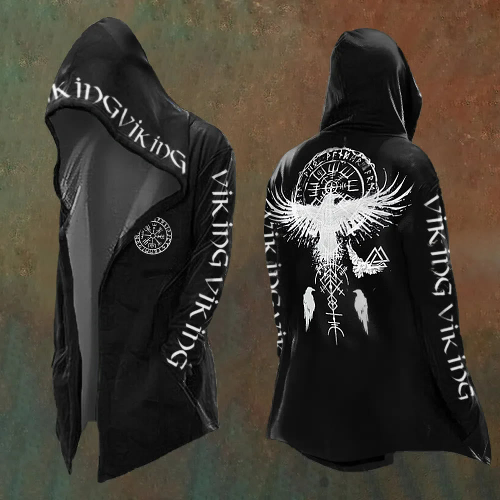 WorldNorse Herren Vegvisir Raven Schwarze Kapuzenjacke - US/UK/AU48, EU58 (4XL) - image 1