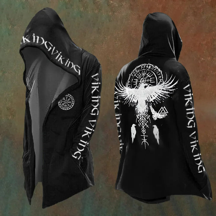 WorldNorse Herren Vegvisir Raven Schwarze Kapuzenjacke - US/UK/AU48, EU58 (4XL) - image 1