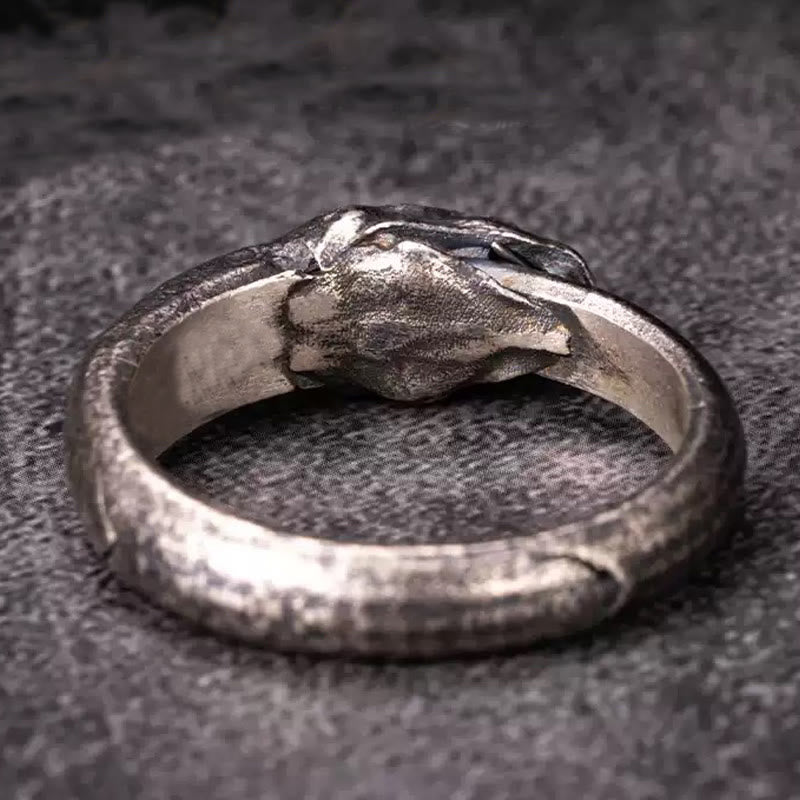 WorldNorse Ring aus handgefertigtem 925er Silber mit der Apophis-Schlange, ägyptischem Totem - image 1