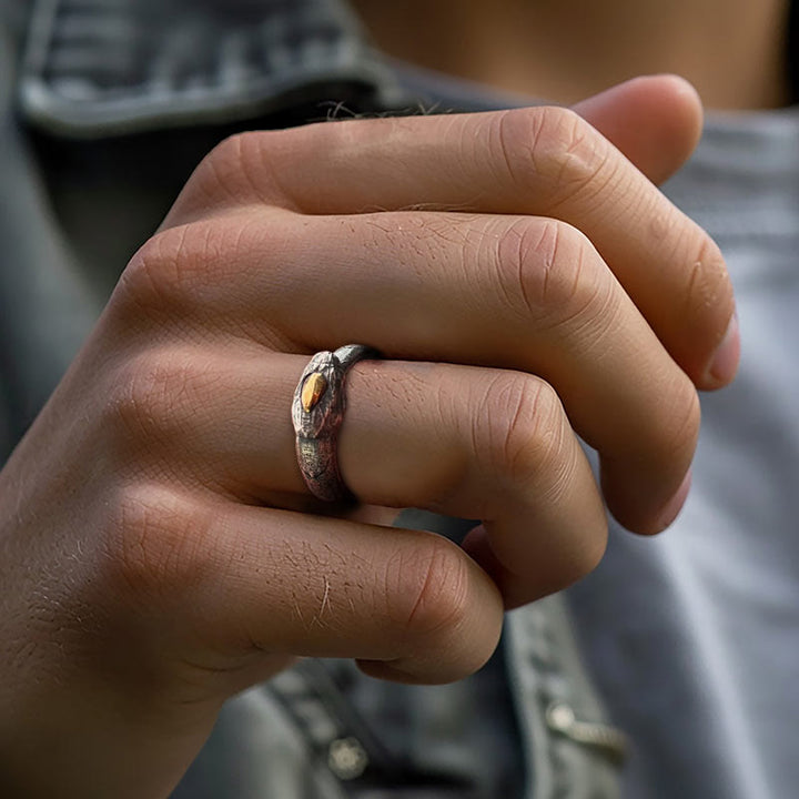 WorldNorse Ring aus handgefertigtem 925er Silber mit der Apophis-Schlange, ägyptischem Totem - image 2