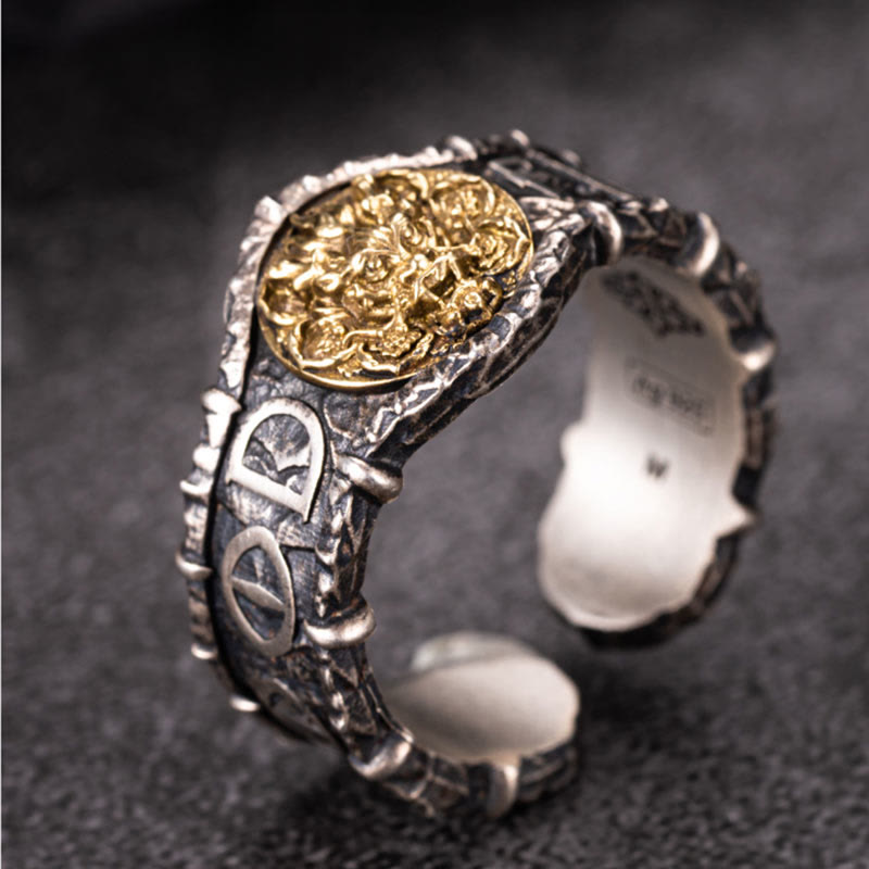 WorldNorse Ring aus handgefertigtem 925er Silber mit Drachenemblem im Vintage-Stil - image 3