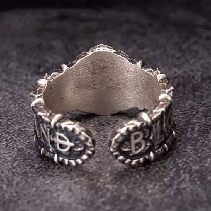WorldNorse Ring aus handgefertigtem 925er Silber mit Drachenemblem im Vintage-Stil - image 1