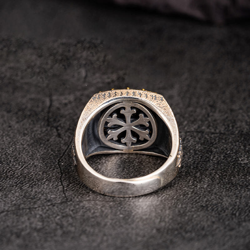 WorldNorse Ring aus 925er Sterlingsilber mit keltischem Kreuz und Mjölnir - image 2