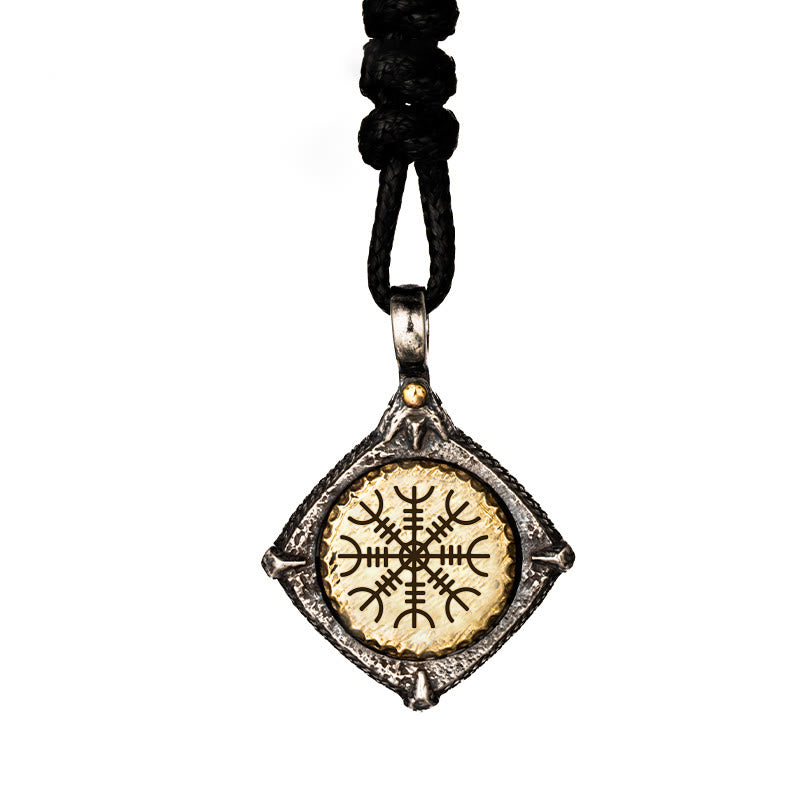 WorldNorse Halskette „Helm der Ehrfurcht“ aus 925er Sterlingsilber - Helm der Ehrfurcht#Wachsseil - image 10