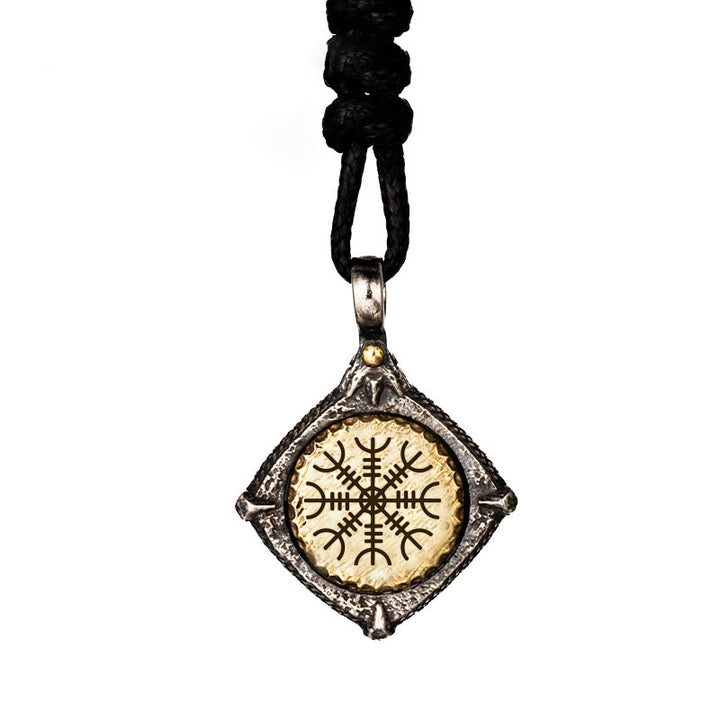 WorldNorse Halskette „Helm der Ehrfurcht“ aus 925er Sterlingsilber - Helm der Ehrfurcht#Wachsseil - image 10