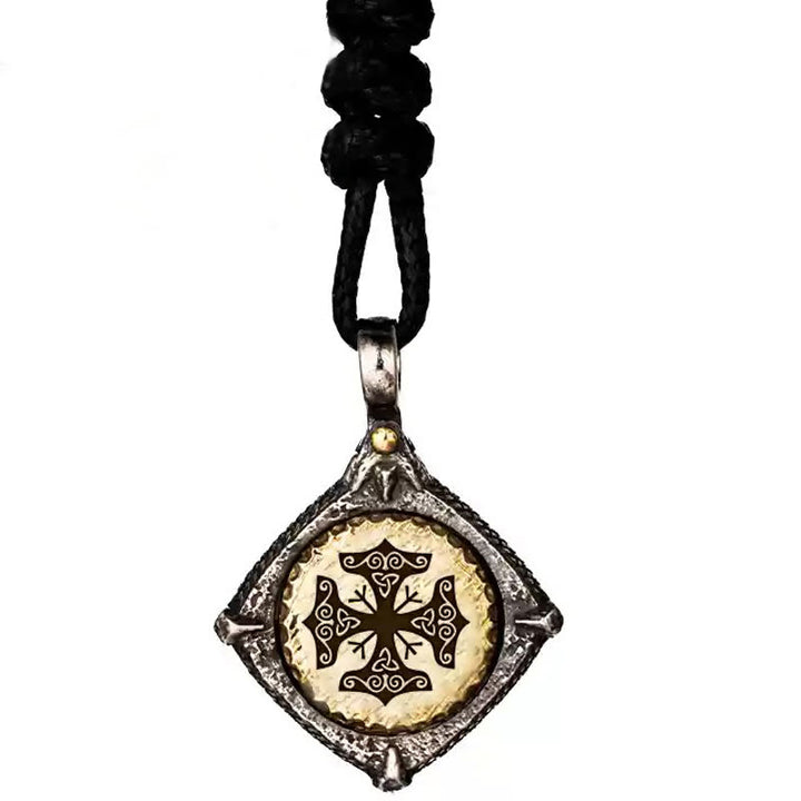 WorldNorse Halskette „Helm der Ehrfurcht“ aus 925er Sterlingsilber - Mjölnir#Wachsseil - image 14