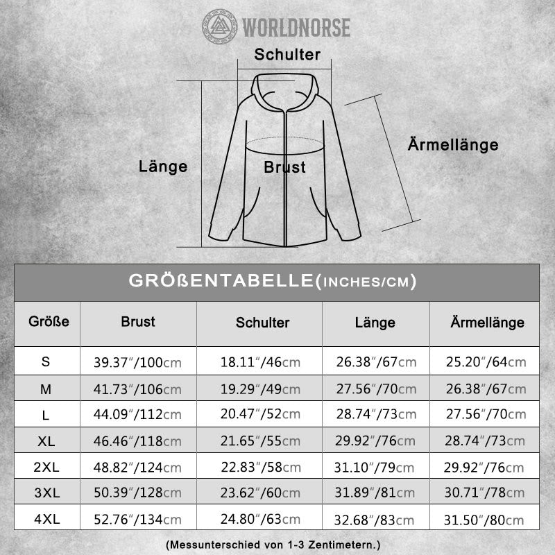 WorldNorse Herren Vegvisir Raven Schwarze Kapuzenjacke - image 2