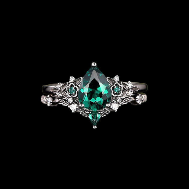 WorldNorse Nordisches Florales Alexandrit-ringset - Smaragd - 62mm - image 12