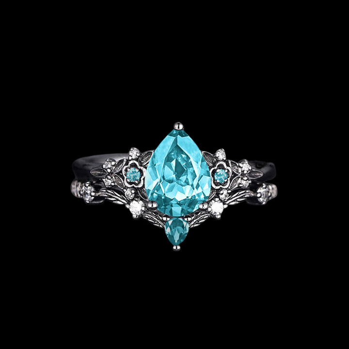 WorldNorse Nordisches Florales Alexandrit-ringset - Aquamarin - 62mm - image 7