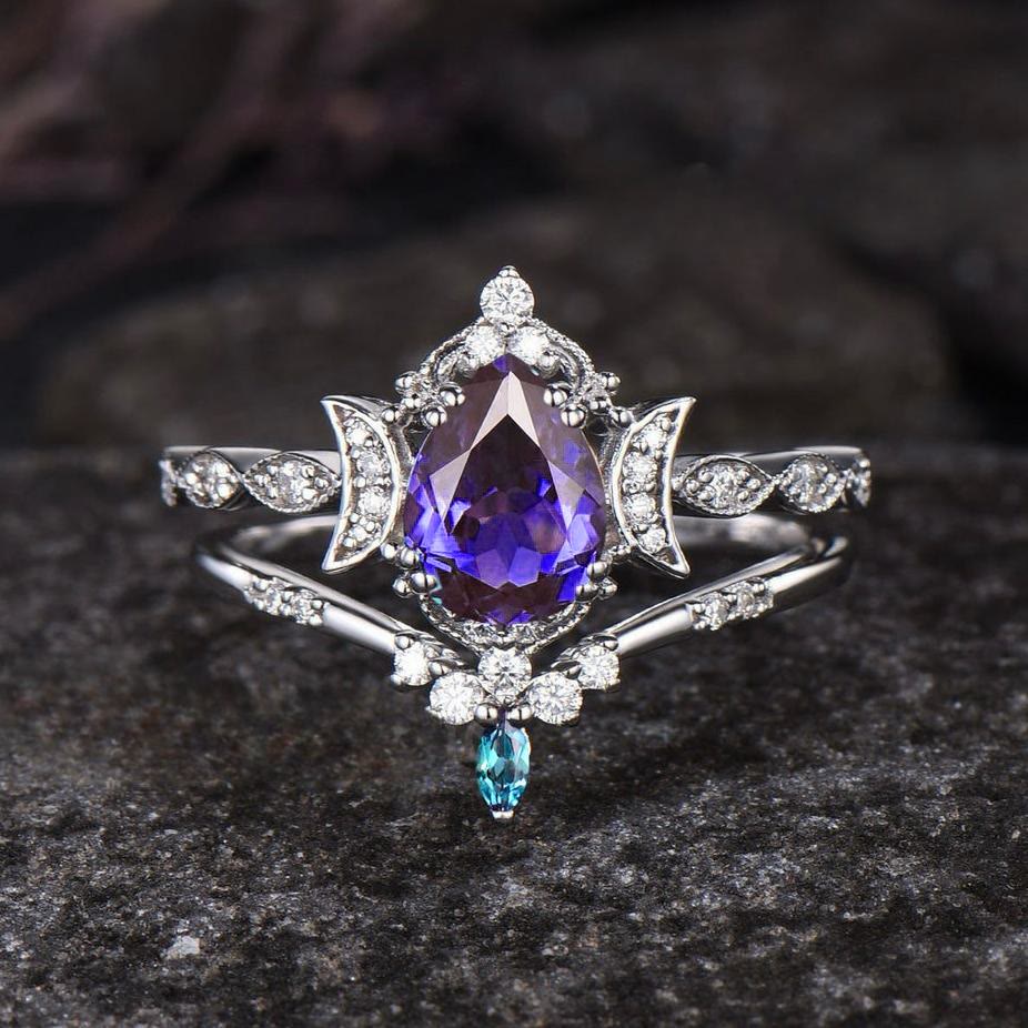 WorldNorse Moonspire Of Freyja Dreifachmond-amethystring - image 5