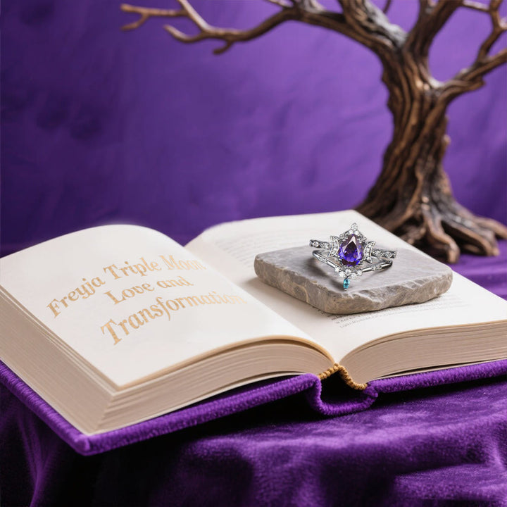 WorldNorse Moonspire Of Freyja Dreifachmond-amethystring - image 3
