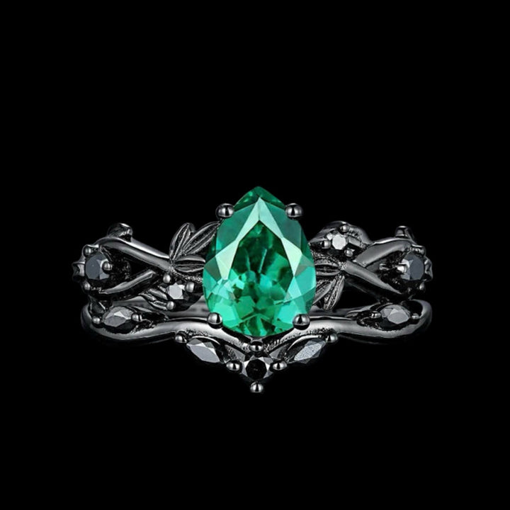 WorldNorse Zweiteiliges Ringset Mit Yggdrasil Tropfen - Smaragd - 62mm - image 15