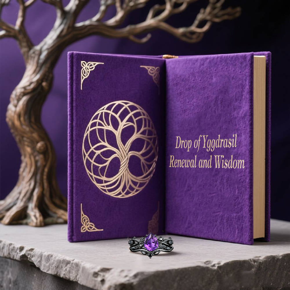 WorldNorse Zweiteiliges Ringset Mit Yggdrasil Tropfen - image 8