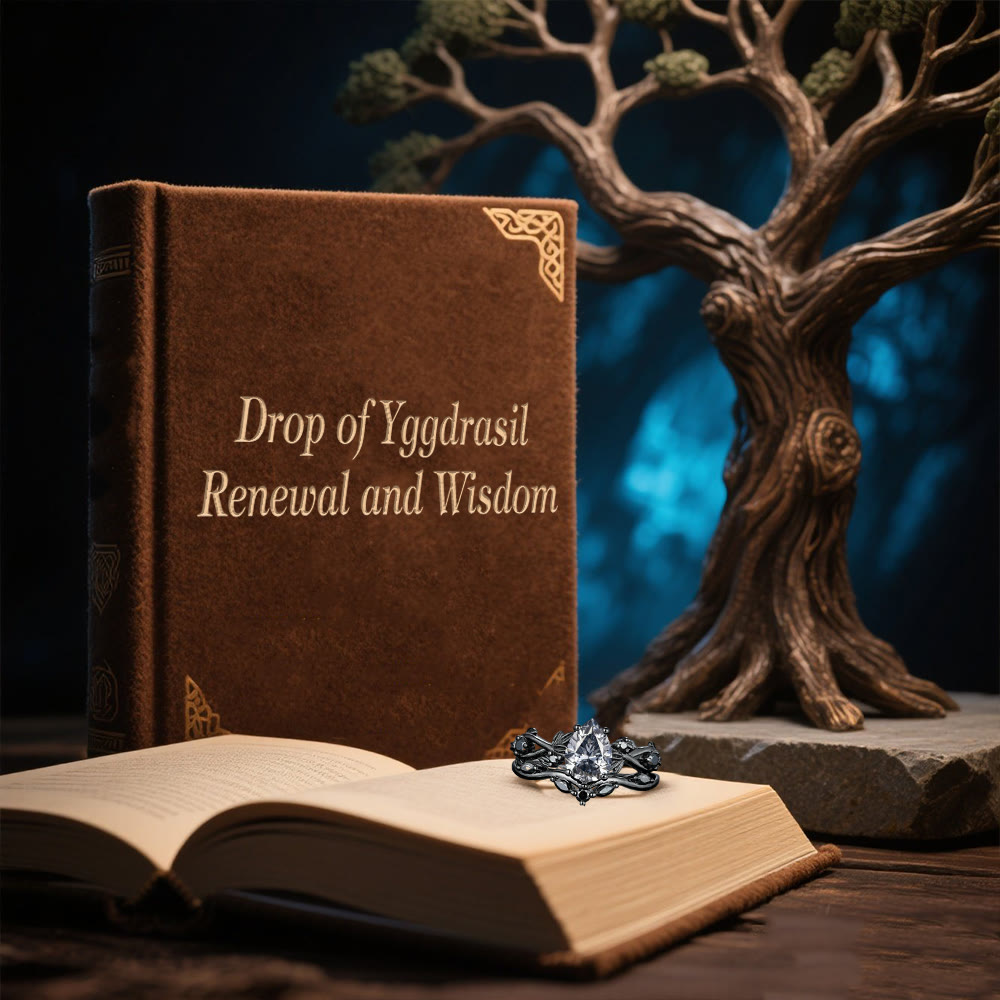 WorldNorse Zweiteiliges Ringset Mit Yggdrasil Tropfen - image 14