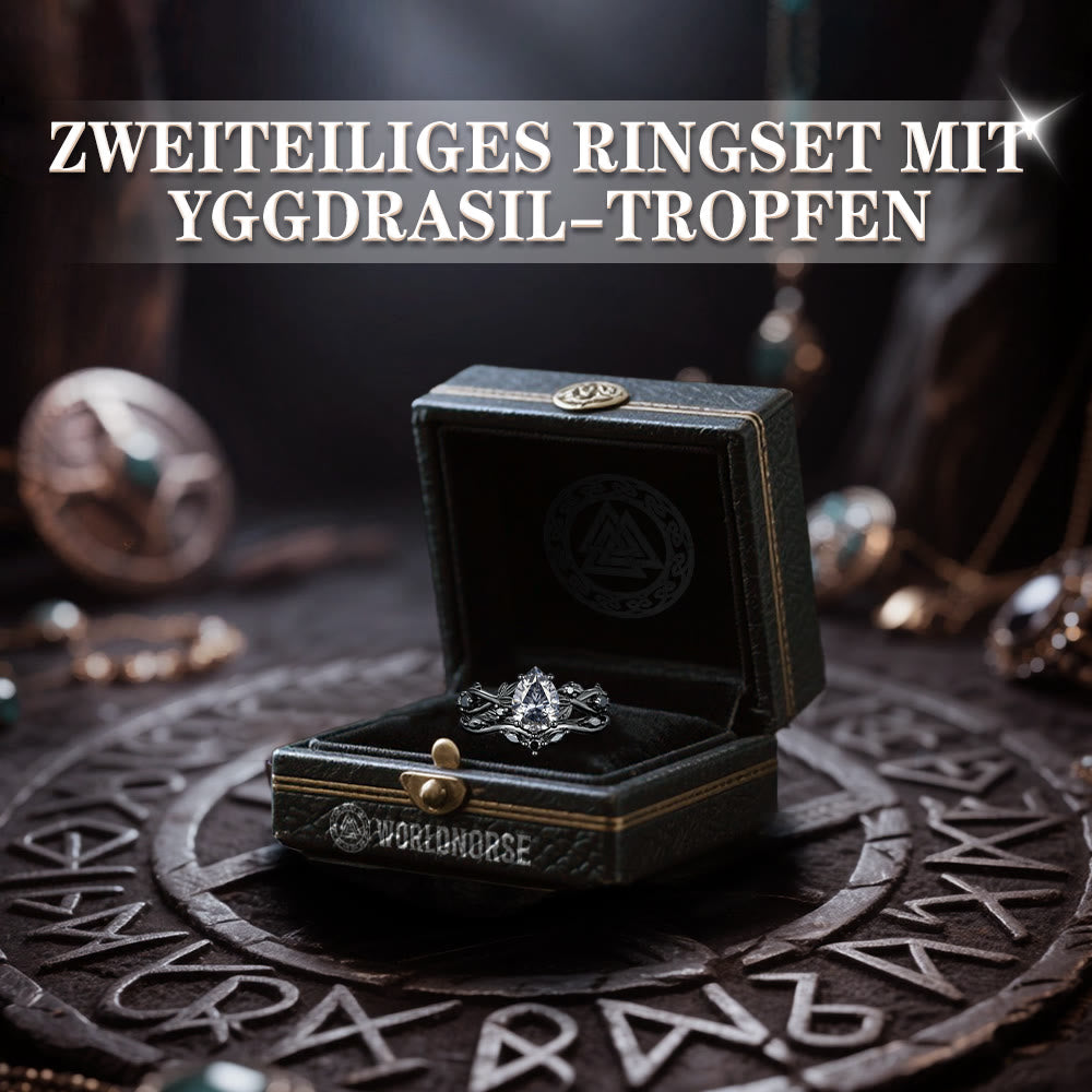 WorldNorse Zweiteiliges Ringset Mit Yggdrasil Tropfen - image 12