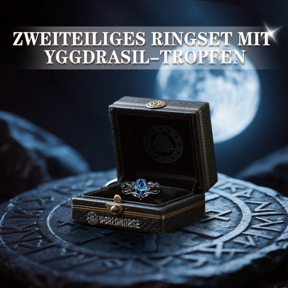 WorldNorse Zweiteiliges Ringset Mit Yggdrasil Tropfen - image 2