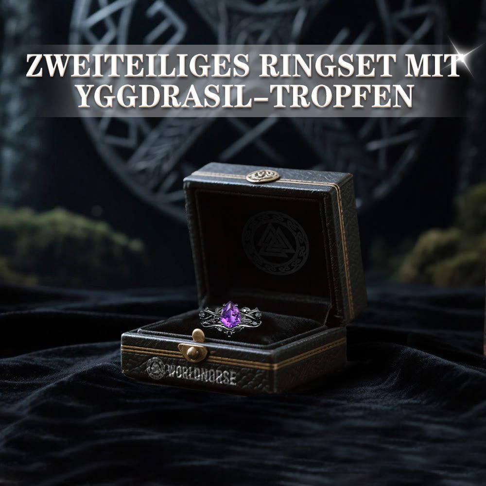 WorldNorse Zweiteiliges Ringset Mit Yggdrasil Tropfen - image 8