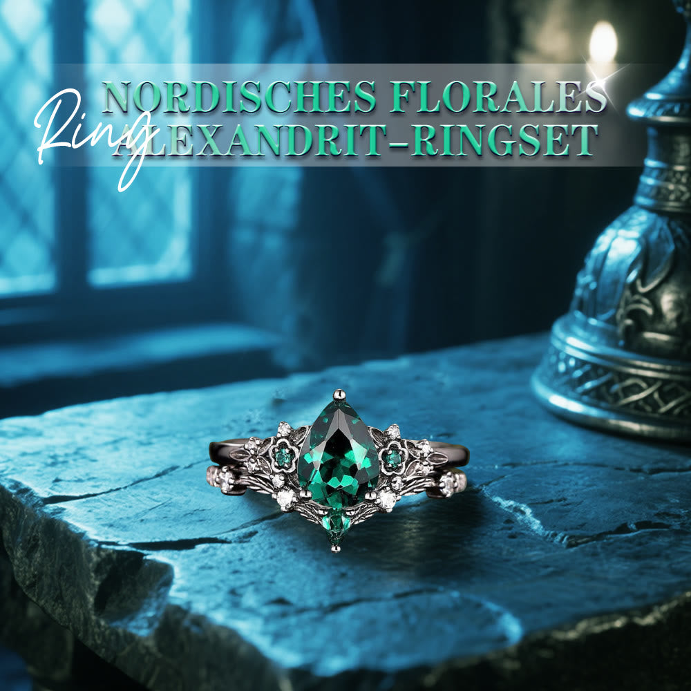 WorldNorse Nordisches Florales Alexandrit-ringset - image 13