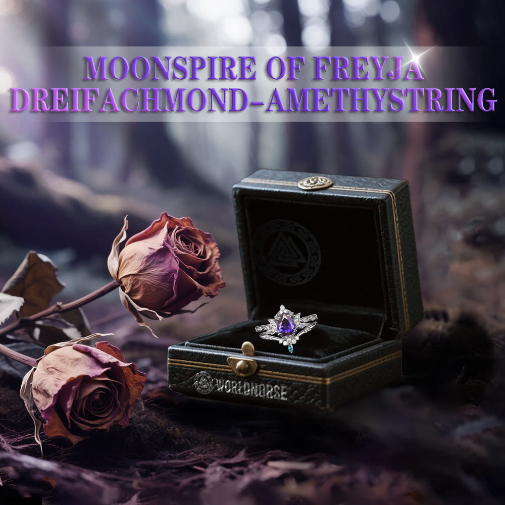 WorldNorse Moonspire Of Freyja Dreifachmond-amethystring - image 2