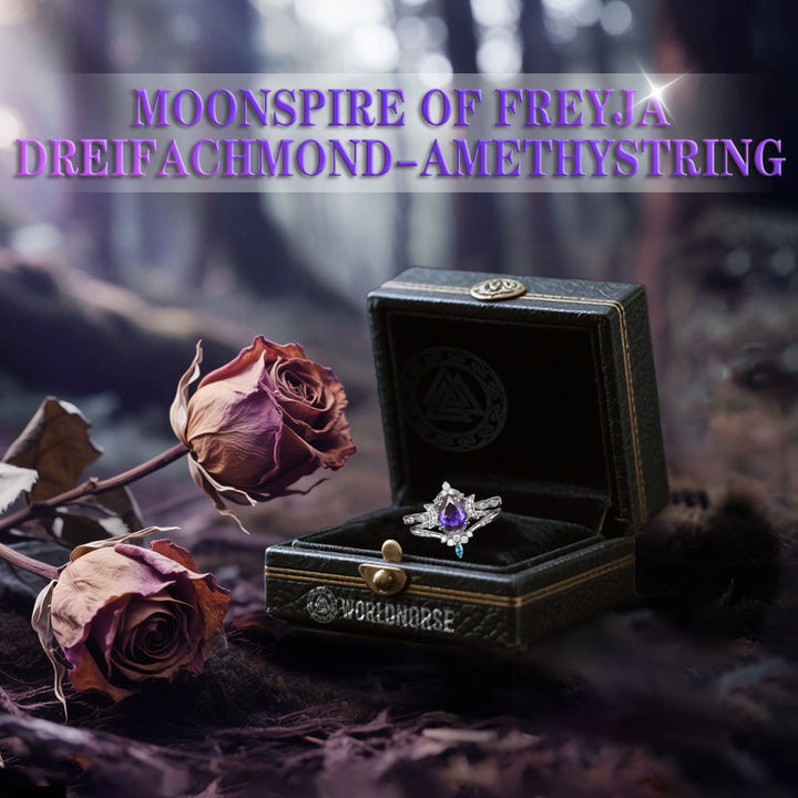 WorldNorse Moonspire Of Freyja Dreifachmond-amethystring - image 2