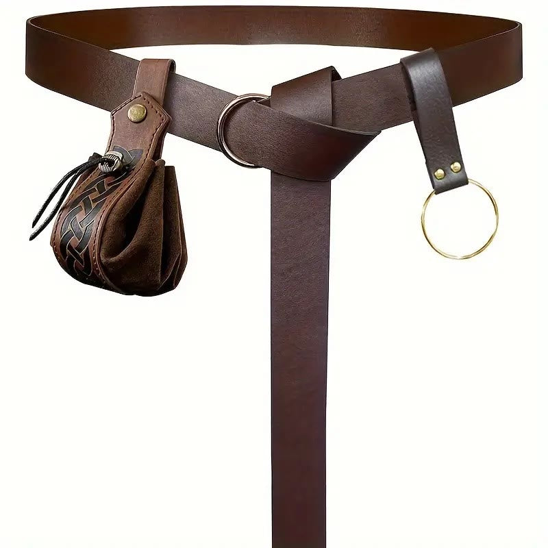 WorldNorse Steampunk-Set aus Leder mit Schwertgürtel und Scheide - Gürtel + Tasche + Accessoires - Braun - image 3