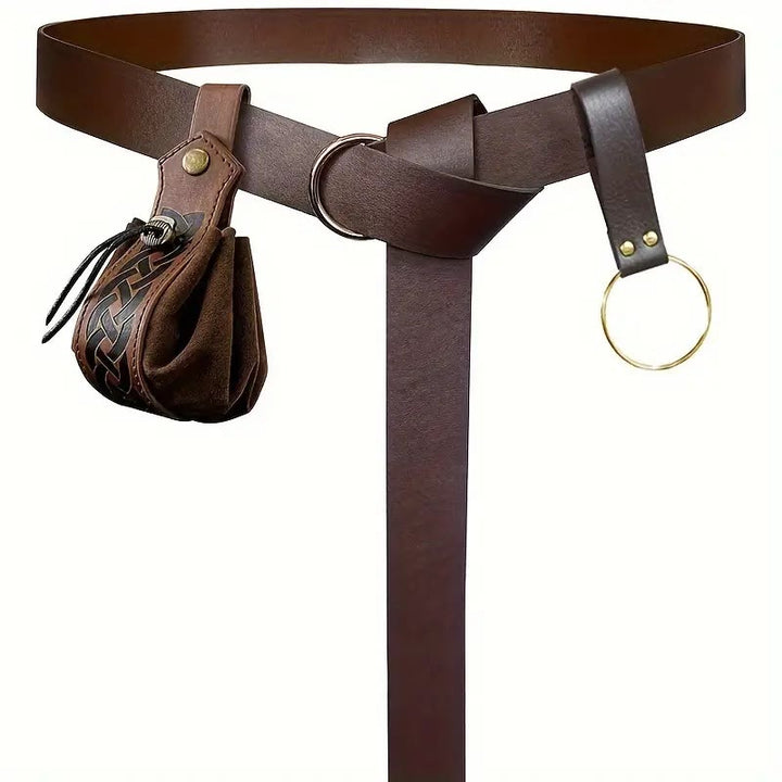 WorldNorse Steampunk-Set aus Leder mit Schwertgürtel und Scheide - Gürtel + Tasche + Accessoires - Braun - image 3