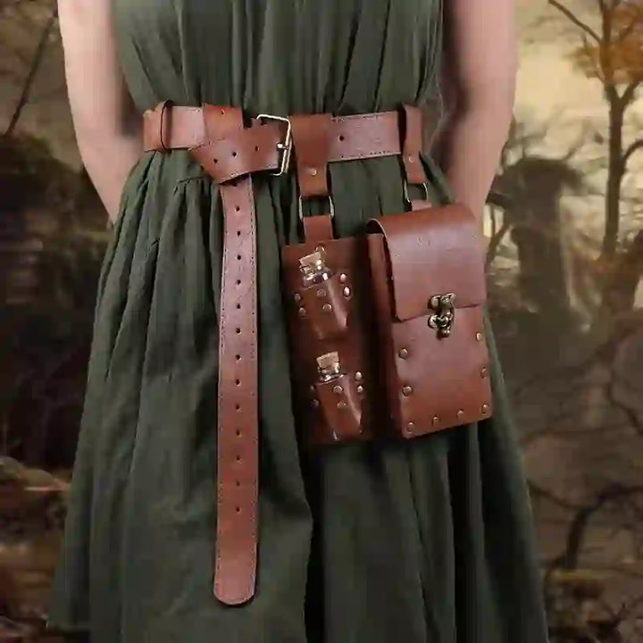 WorldNorse Vintage-Gürteltasche mit Zaubertrankflasche - Gürtel + Tasche - image 0