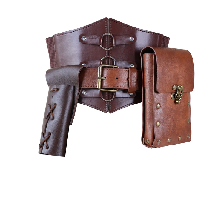 WorldNorse Renaissance-Kostümzubehör-Gürteltasche - Gürtel + Tasche + Scheide - Braun - image 10