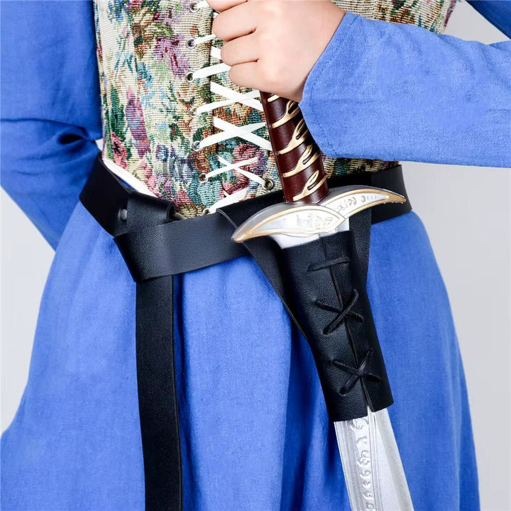 WorldNorse Mittelalterliches Wikinger-Kriegerschwert mit Gürtelscheide - Schwarzer Gürtel + Schwarze Schwertscheide - image 0