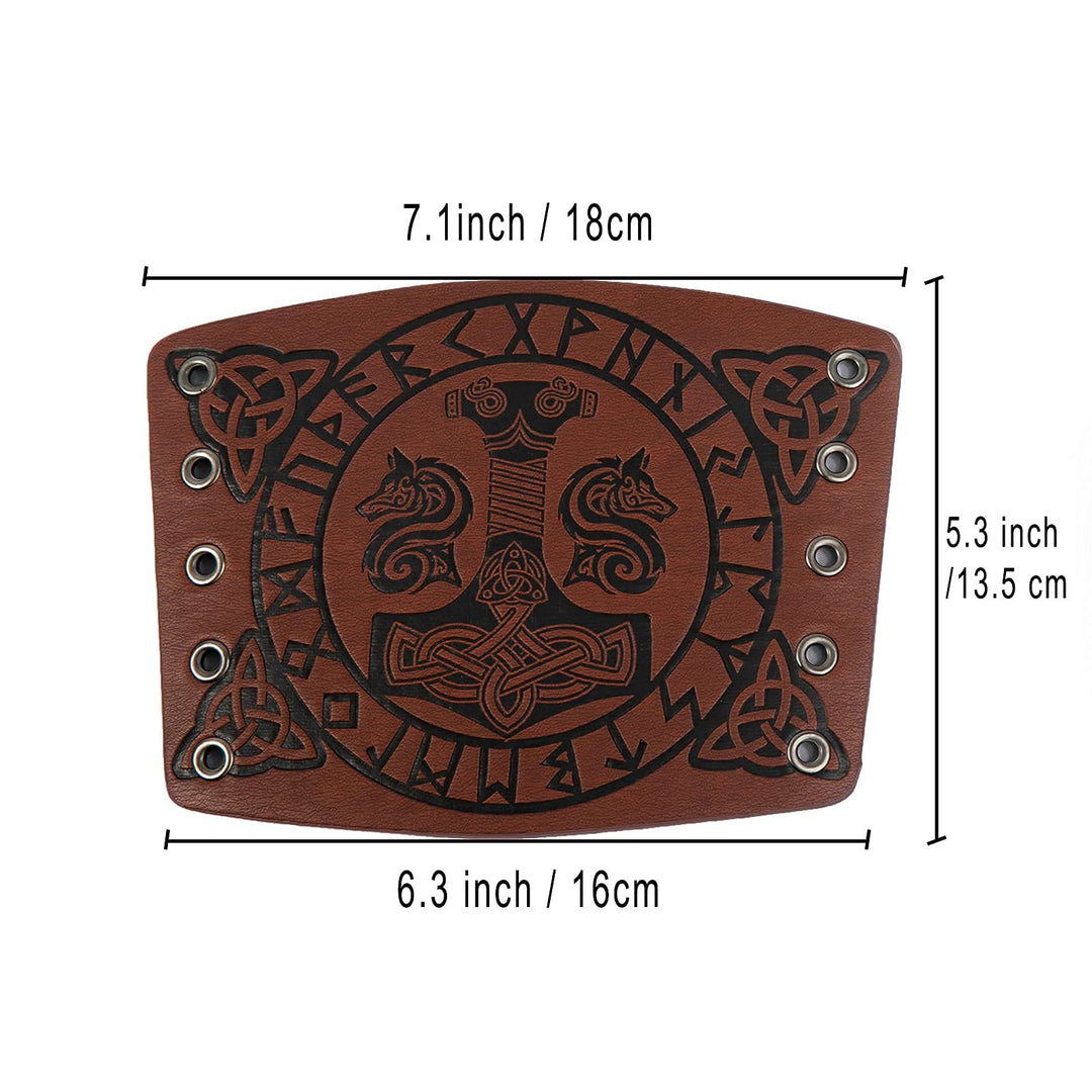 WorldNorse Armschienen mit geprägtem Mjölnir Wölfe- Rune - image 5