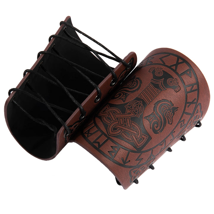 WorldNorse Armschienen mit geprägtem Mjölnir Wölfe- Rune - image 5
