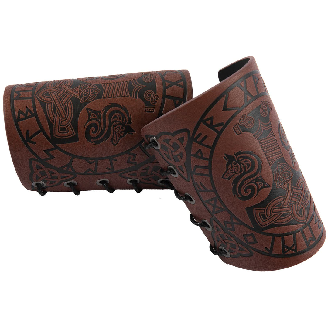 WorldNorse Armschienen mit geprägtem Mjölnir Wölfe- Rune - image 3