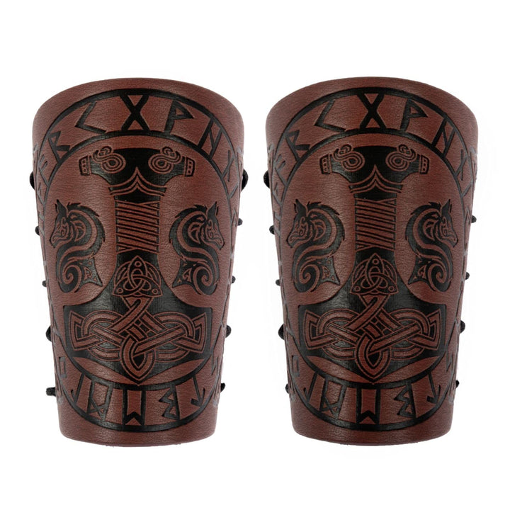 WorldNorse Armschienen mit geprägtem Mjölnir Wölfe- Rune - image 1