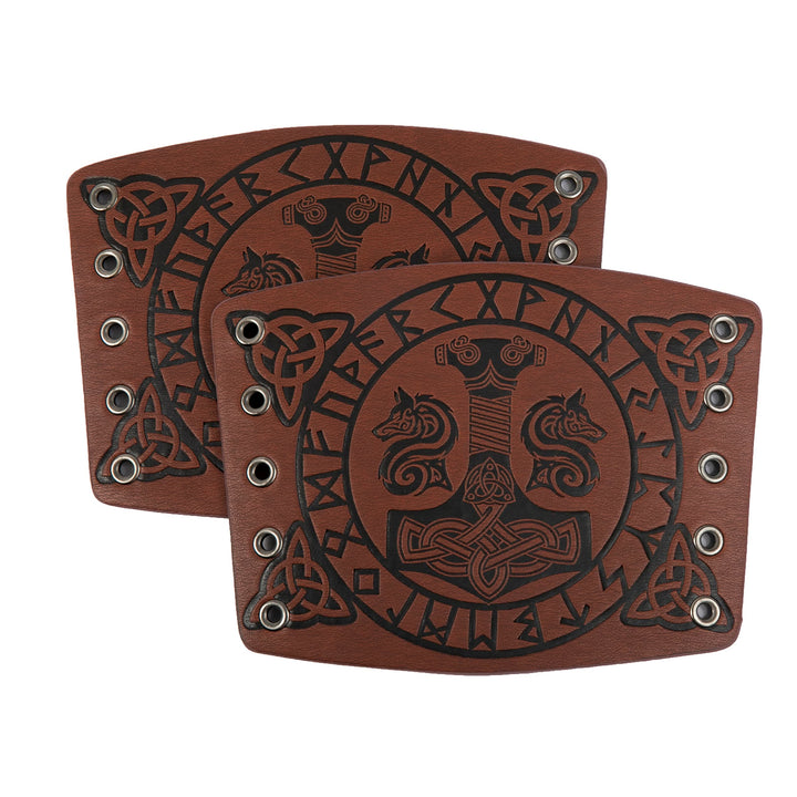 WorldNorse Armschienen mit geprägtem Mjölnir Wölfe- Rune - image 3
