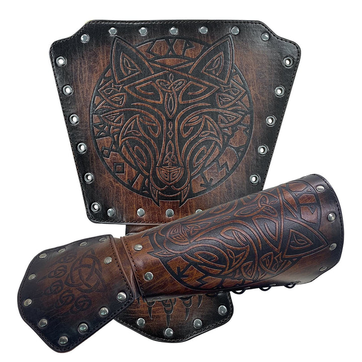 Armschienen aus WorldNorse Viking Wolf Triquetra Leder - image 6