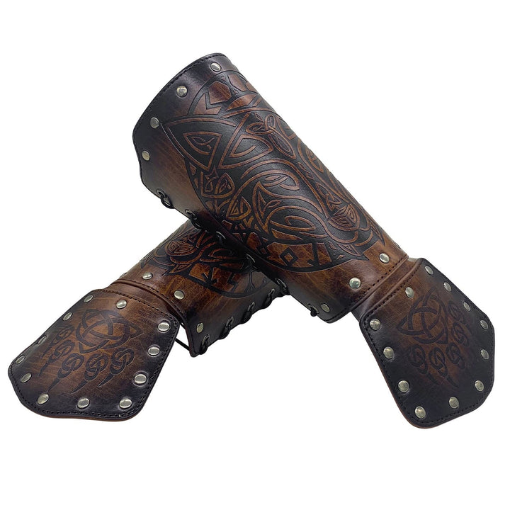 Armschienen aus WorldNorse Viking Wolf Triquetra Leder - image 2