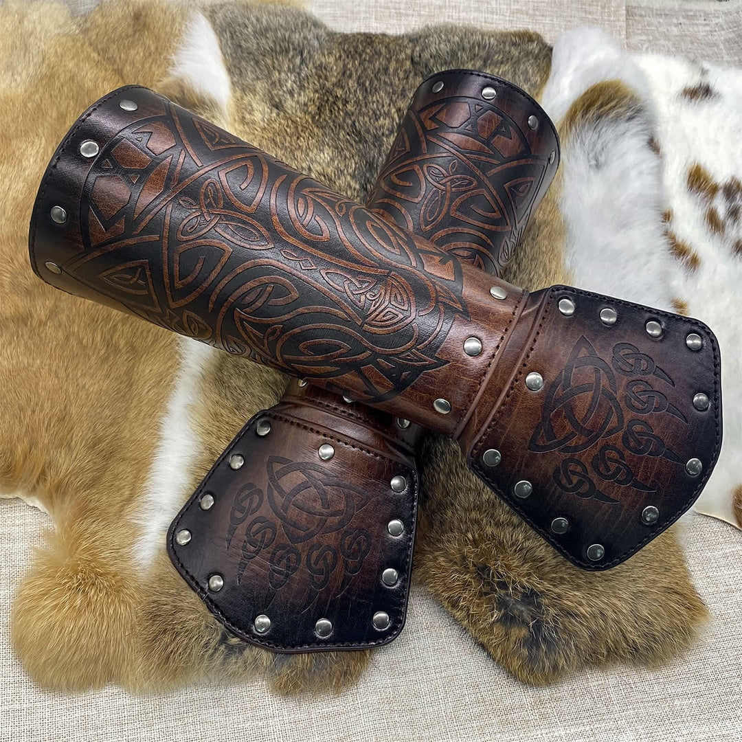 Armschienen aus WorldNorse Viking Wolf Triquetra Leder - image 7