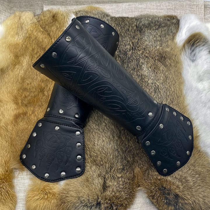Armschienen aus WorldNorse Viking Wolf Triquetra Leder - image 10