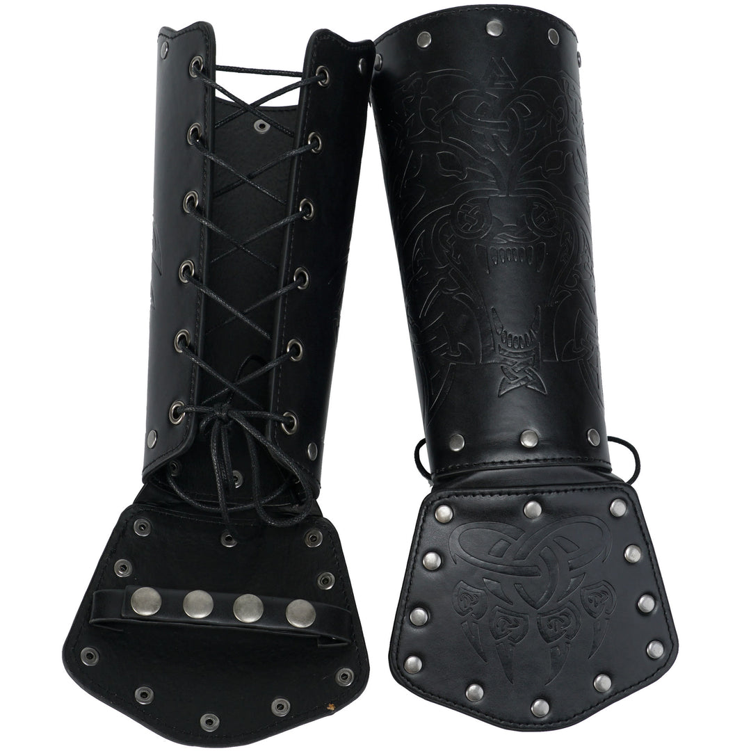 Armschienen aus WorldNorse Viking Wolf Triquetra Leder - image 15