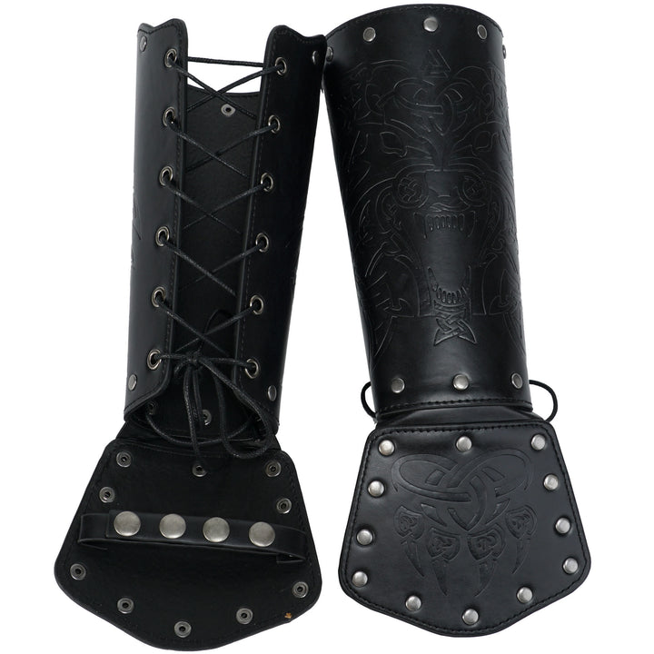 Armschienen aus WorldNorse Viking Wolf Triquetra Leder - image 15