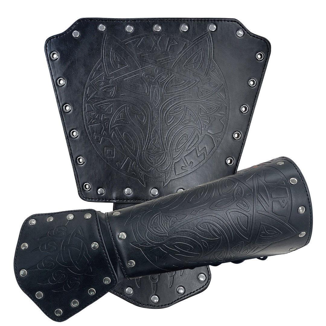 Armschienen aus WorldNorse Viking Wolf Triquetra Leder - image 11