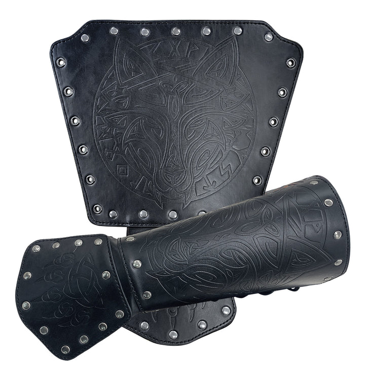 Armschienen aus WorldNorse Viking Wolf Triquetra Leder - image 11