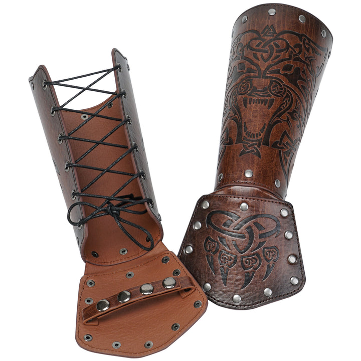 Armschienen aus WorldNorse Viking Wolf Triquetra Leder - image 13