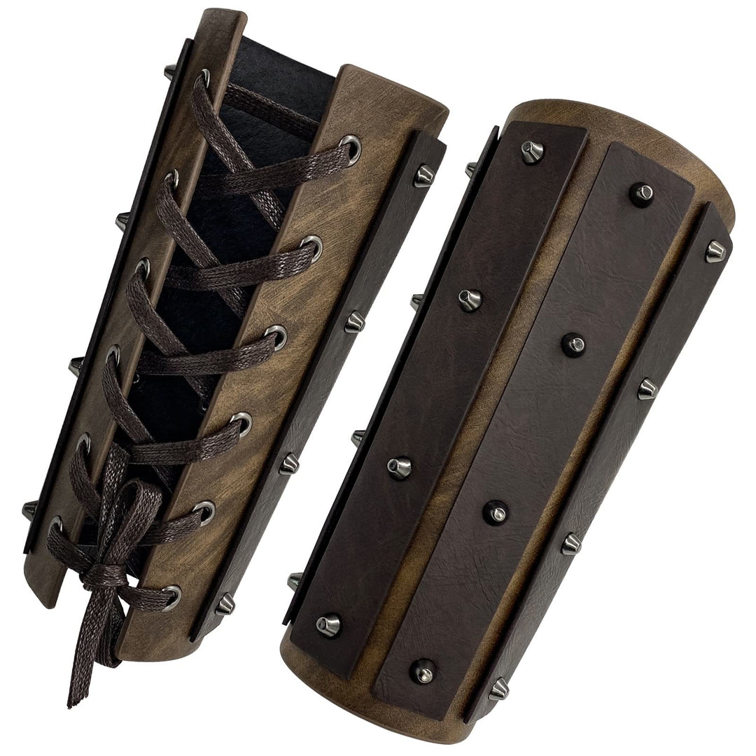 WorldNorse Gothic Rivets Schnürarmschienen - Braun - image 1